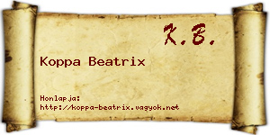 Koppa Beatrix névjegykártya